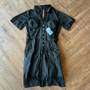 Corset Story Dress With Spiral Steel Bones Black Sz 36 NWT